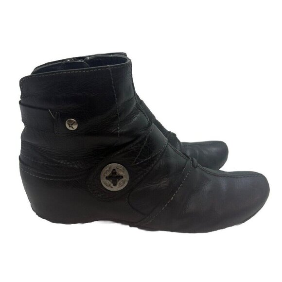 Pikolino's Women's Size 35 EUR 5 US Black Leather Booties Ankle Boots Size Zip - Picture 1 of 7